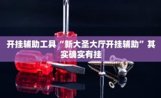 开挂辅助工具“新大圣大厅开挂辅助”其实确实有挂