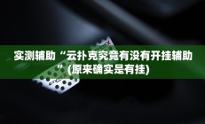 实测辅助“云扑克究竟有没有开挂辅助”(原来确实是有挂)
