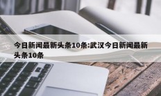 今日新闻最新头条10条:武汉今日新闻最新头条10条