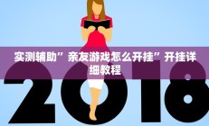 实测辅助”方片十三张通用挂(透视)辅助软件教程