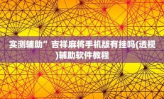 教程辅助“皮皮湖南麻将挂怎么安装”(原来确实是有挂)