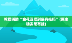 教程辅助“金花互娱到底有挂吗”(原来确实是有挂)