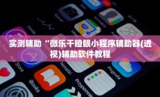 实测辅助“微乐干瞪眼小程序辅助器(透视)辅助软件教程
