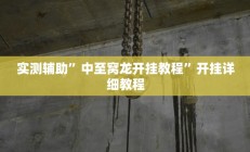 实测辅助”中至窝龙开挂教程”开挂详细教程