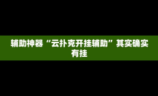 实测辅助”渤海麻将到底有没有挂”其实确实有挂