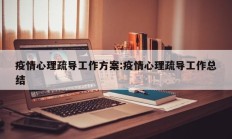 疫情心理疏导工作方案：疫情心理疏导工作总结