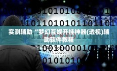实测辅助“梦幻互娱开挂神器(透视)辅助软件教程