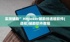 实测辅助”HHpoker辅助挂透视软件(透视)辅助软件教程