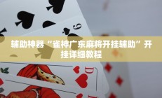 辅助神器“雀神广东麻将开挂辅助”开挂详细教程
