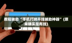 教程辅助“手机打牌开挂辅助神器”(原来确实是有挂)