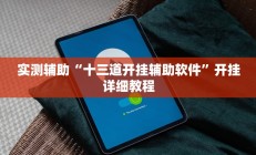 实测辅助“十三道开挂辅助软件”开挂详细教程