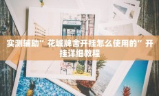实测辅助”花城牌舍开挂怎么使用的”开挂详细教程