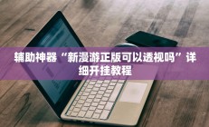 辅助神器“新漫游正版可以透视吗”详细开挂教程