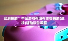 实测辅助”中至游戏有没有作弊辅助(透视)辅助软件教程