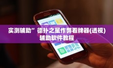 辅助神器“川 味麻将怎么用挂”(原来确实是有挂)