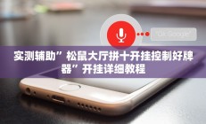 实测辅助”山河棋牌怎么开挂”开挂详细教程