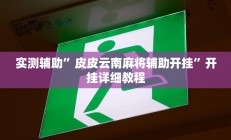 实测辅助“"wepoker开挂透视"”开挂详细教程