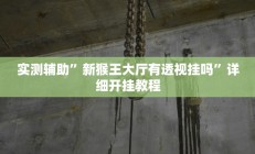 实测辅助”新猴王大厅有透视挂吗”详细开挂教程