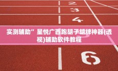 实测辅助”星悦广西跑胡子胡牌神器(透视)辅助软件教程