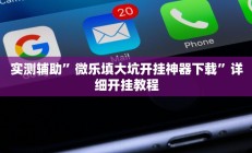 实测辅助”微乐填大坑开挂神器下载”详细开挂教程