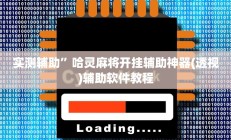 实测辅助”哈灵麻将开挂辅助神器(透视)辅助软件教程