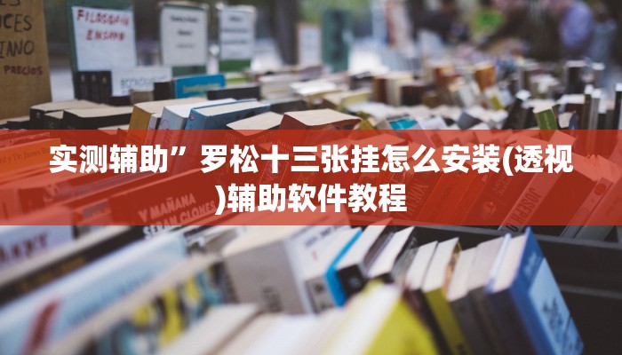 实测辅助”罗松十三张挂怎么安装(透视)辅助软件教程