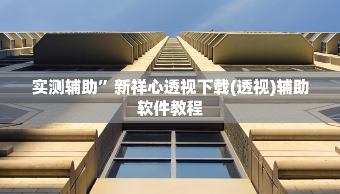 实测辅助”新祥心透视下载(透视)辅助软件教程