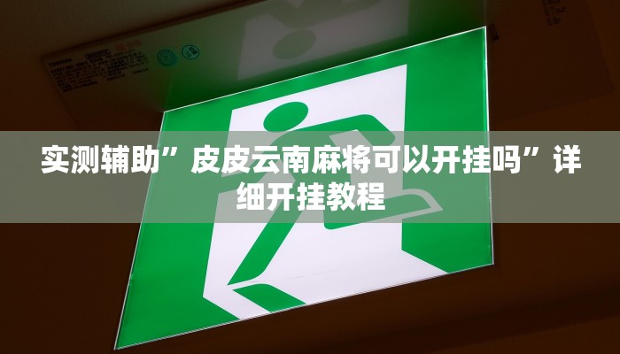 实测辅助”皮皮云南麻将可以开挂吗”详细开挂教程